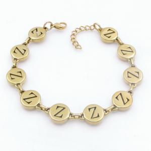 Golden stainless steel bracelet with letter element accessories - KB209589-TK