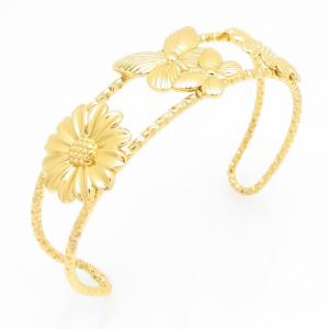 Stainless Steel Gold-plating Bangle - KB209657-FA