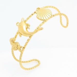 Stainless Steel Gold-plating Bangle - KB209660-FA