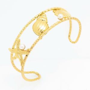 Stainless Steel Gold-plating Bangle - KB209661-FA