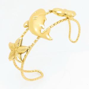 Stainless Steel Gold-plating Bangle - KB209662-FA