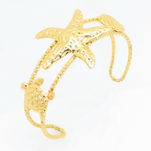 Stainless Steel Gold-plating Bangle - KB209664-FA