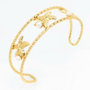 Stainless Steel Gold-plating Bangle - KB209665-FA