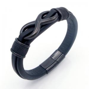Stainless Steel Leather Bracelet - KB209684-SJ