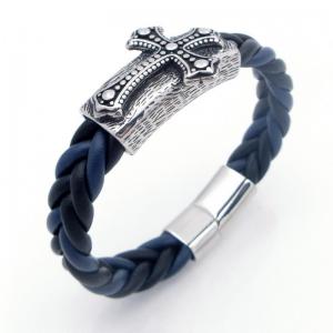 Stainless Steel Leather Bracelet - KB209694-SJ