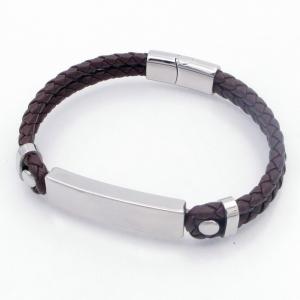 Stainless Steel Leather Bracelet - KB209697-SJ