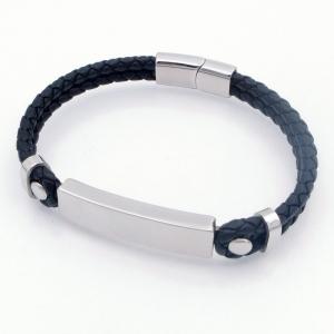 Stainless Steel Leather Bracelet - KB209698-SJ