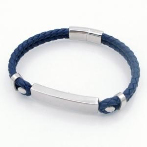 Stainless Steel Leather Bracelet - KB209699-SJ