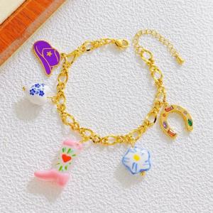 Stainless Steel Gold-plating Bracelet - KB210045-SXSJ