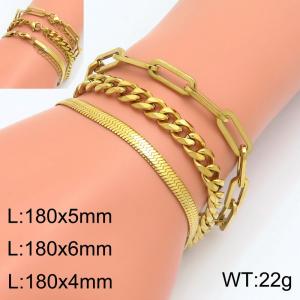 Stainless Steel Gold-plating Bracelet - KB210147-Z