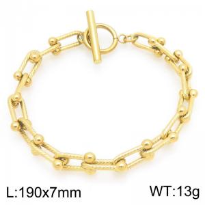 Stainless Steel Gold-plating Bracelet - KB210189-Z