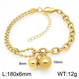 Stainless Steel Gold-plating Bracelet - KB210237-Z