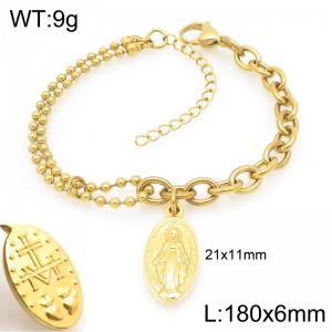 Stainless Steel Gold-plating Bracelet - KB210241-Z