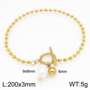 Stainless Steel Gold-plating Bracelet - KB210404-Z