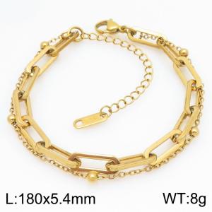 Stainless Steel Gold-plating Bracelet - KB210407-Z
