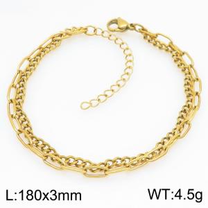 Stainless Steel Gold-plating Bracelet - KB210412-Z