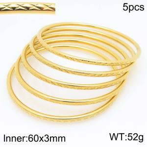 Stainless Steel Gold-plating Bangle - KB210602-GC