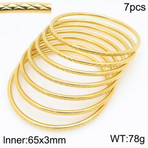 Stainless Steel Gold-plating Bangle - KB210605-GC