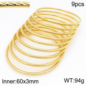 Stainless Steel Gold-plating Bangle - KB210606-GC