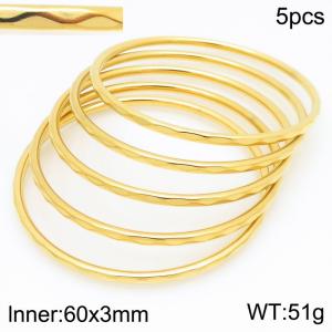 Stainless Steel Gold-plating Bangle - KB210622-GC