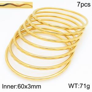 Stainless Steel Gold-plating Bangle - KB210624-GC