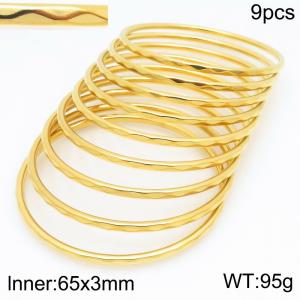Stainless Steel Gold-plating Bangle - KB210627-GC