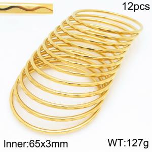 Stainless Steel Gold-plating Bangle - KB210629-GC
