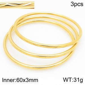 Stainless Steel Gold-plating Bangle - KB210640-GC