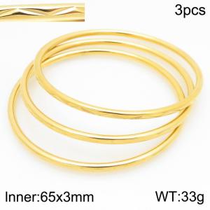Stainless Steel Gold-plating Bangle - KB210641-GC