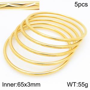 Stainless Steel Gold-plating Bangle - KB210643-GC