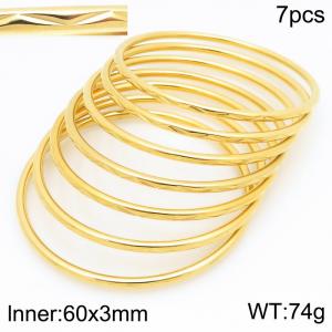 Stainless Steel Gold-plating Bangle - KB210644-GC