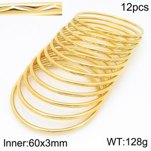 Stainless Steel Gold-plating Bangle - KB210648-GC