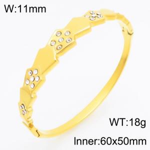 Stainless Steel Stone Bangle - KB210727-KSZ