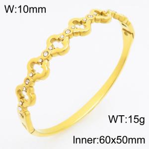 Stainless Steel Stone Bangle - KB210732-KSZ