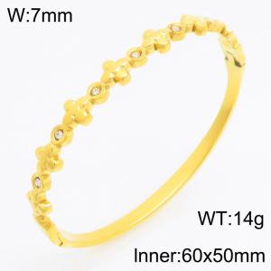 Stainless Steel Stone Bangle - KB210736-KSZ