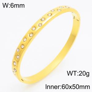 Stainless Steel Stone Bangle - KB210737-KSZ