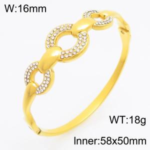 Stainless Steel Stone Bangle - KB210738-KSZ