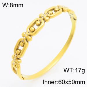 Stainless Steel Stone Bangle - KB210739-KSZ