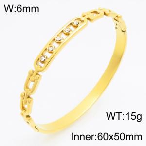 Stainless Steel Stone Bangle - KB210741-KSZ