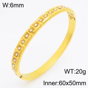 Stainless Steel Stone Bangle - KB210746-KSZ