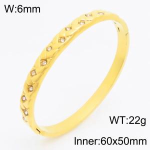 Stainless Steel Stone Bangle - KB210747-KSZ