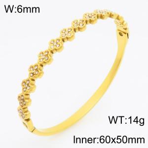 Stainless Steel Stone Bangle - KB210749-KSZ