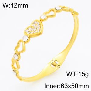 Stainless Steel Stone Bangle - KB210753-KSZ