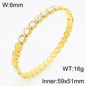 Stainless Steel Stone Bangle - KB210755-KSZ