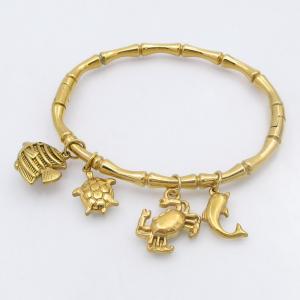 Stainless Steel Gold-plating Bangle - KB210787-SP