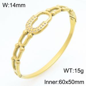 Stainless Steel Stone Bangle - KB211021-KSZ