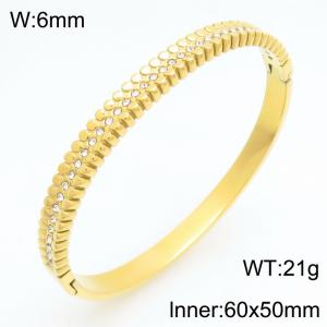 Stainless Steel Stone Bangle - KB211023-KSZ