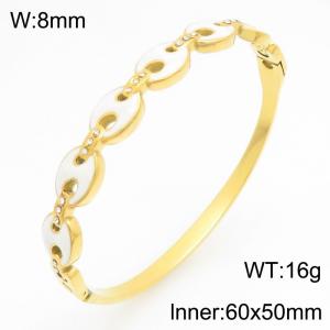 Stainless Steel Stone Bangle - KB211025-KSZ