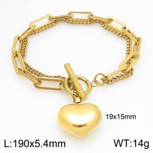 Stainless Steel Gold-plating Bracelet - KB211066-Z
