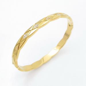 Stainless Steel Stone Bangle - KB211223-YH